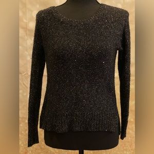 Apt 9 PXS‎ Black with Silver Metallic Accents and Sequin Sweater